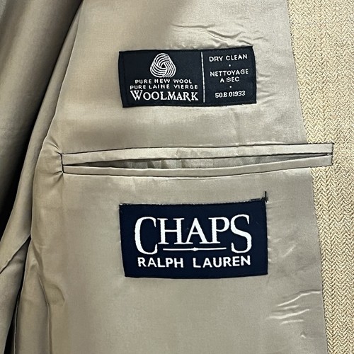 Chaps Ralph Lauren Mens 44L 100% Pure Wool 2 Button Brown Sports Coat Canada - Picture 7 of 10