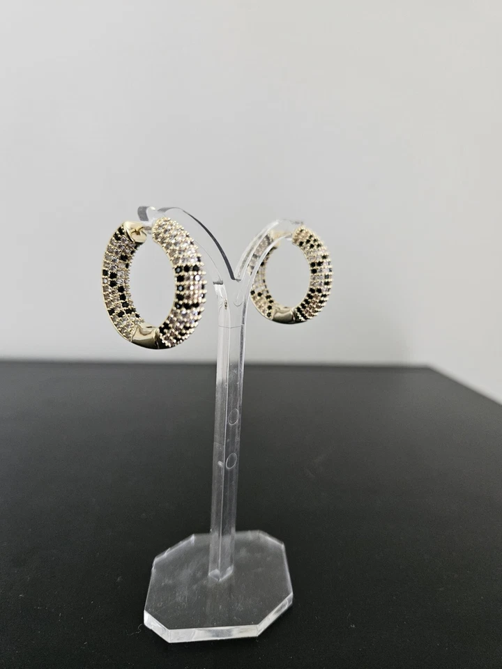 Ohrringe Creolen Messing vergoldet 26mm Klappcreolen Designer Hochwertig