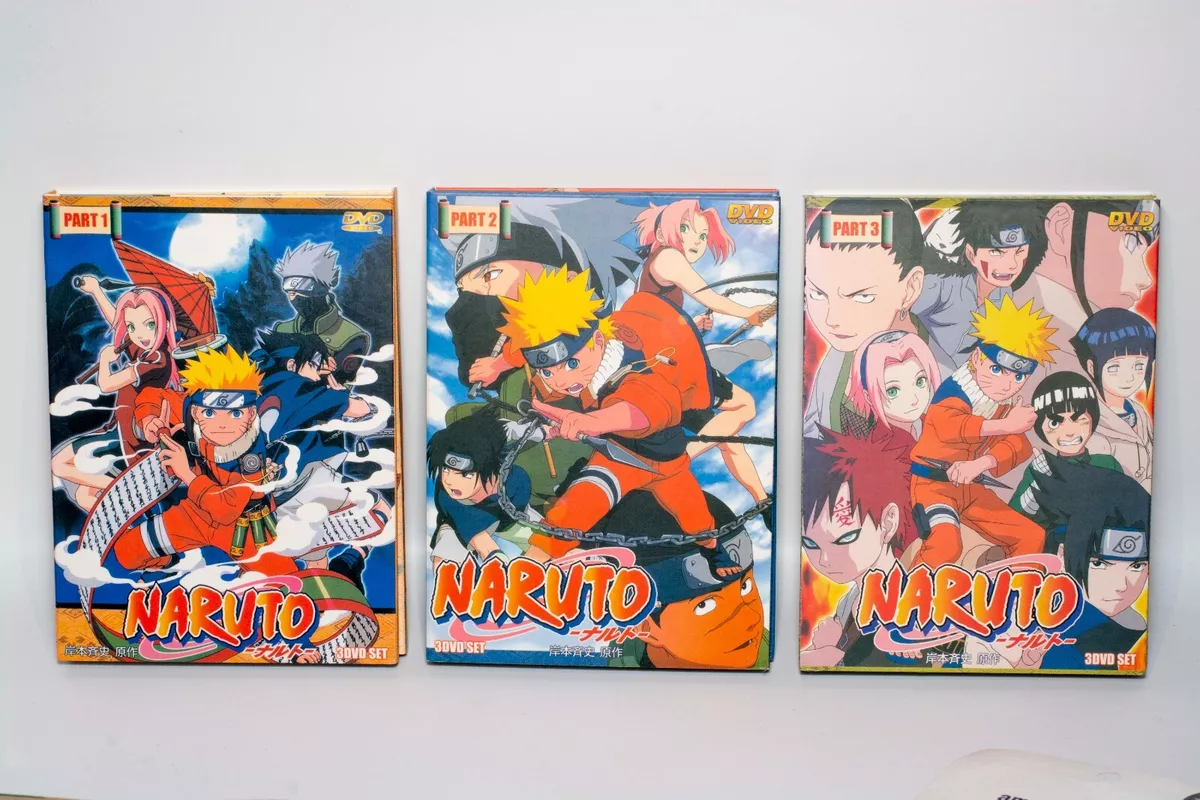 Naruto Shippuden Anime JAPANESE Version Parts 1,2,3 (Episodes 1-76) DVD  Boxsets