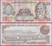 HONDURAS 10 LEMPIRAS 2006 UNC JOSE TRINIDADE CABANAS AT RIGHT,CITY UUNIVERSITY,V