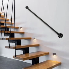 4ft for In/Outdoor Black Modern Handrail Stair Railing Hand Rail Wall-mounted