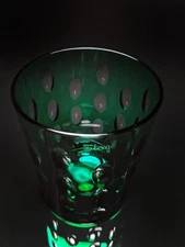 Faberge Bubbles Emerald Green  Double Old Fashion Glass 5 1/2" H x 3 7/8" W