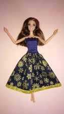 Barbie Puppen Kleid Prinzessin Braut Glitzer Sterne Schneeflocken Weihnachten #G