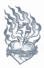 Heart Tinsley Transfers Prison Temporary Tattoo