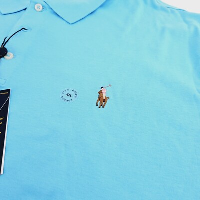 Polo Ralph Lauren Custom Slim Fit Soft Blue Polo Shirt Mens