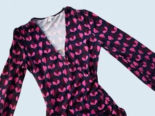 BODEN Elodie Long Sleeve Faux Wrap Leaf Print Blouse Top Sz 6