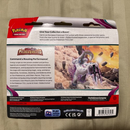Pokémon TCG Paldea Evolved 3 Pack Blister New Factory Sealed Tinkatink Promo - Imagen 2 de 2