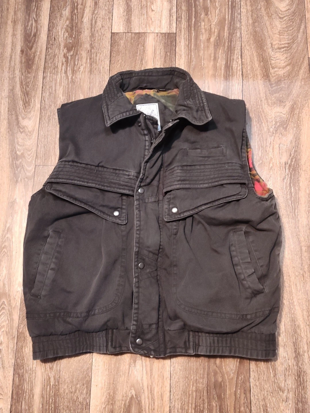 Vtg Expeditions Flannel Lined Photography Vest Fishing Insulated Navy Blue M