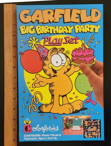 1980s Garfield Big Birthday Party COLORFORMS #712 Play Set Unused