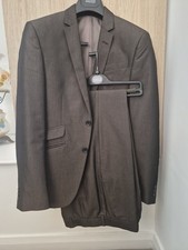 M&S Chocolate Brown Suit Jacket (36M) And Two Trousers (30W/31L)