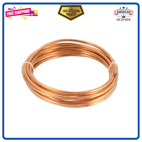 uxcell Refrigeration Tubing, 1/8' OD x 5/64' ID x 9.8 Ft Soft Coil Copper Tubing