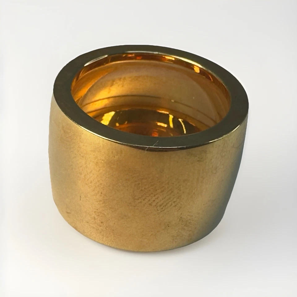 Difícil de Encontrar Anillo Icónico Firmado por Rebecca Tono Dorado 1" Grueso Hecho en Italia Talla 5 1/2 Foto 4 de 4