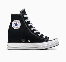 Converse Chuck Taylor All Star Wedge Platform Hi Shoe-Black- Women's 6- A11909C