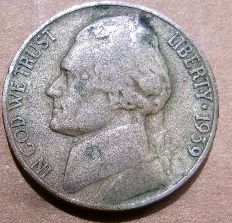 1939 Jefferson Nickel Philadelphia Mint