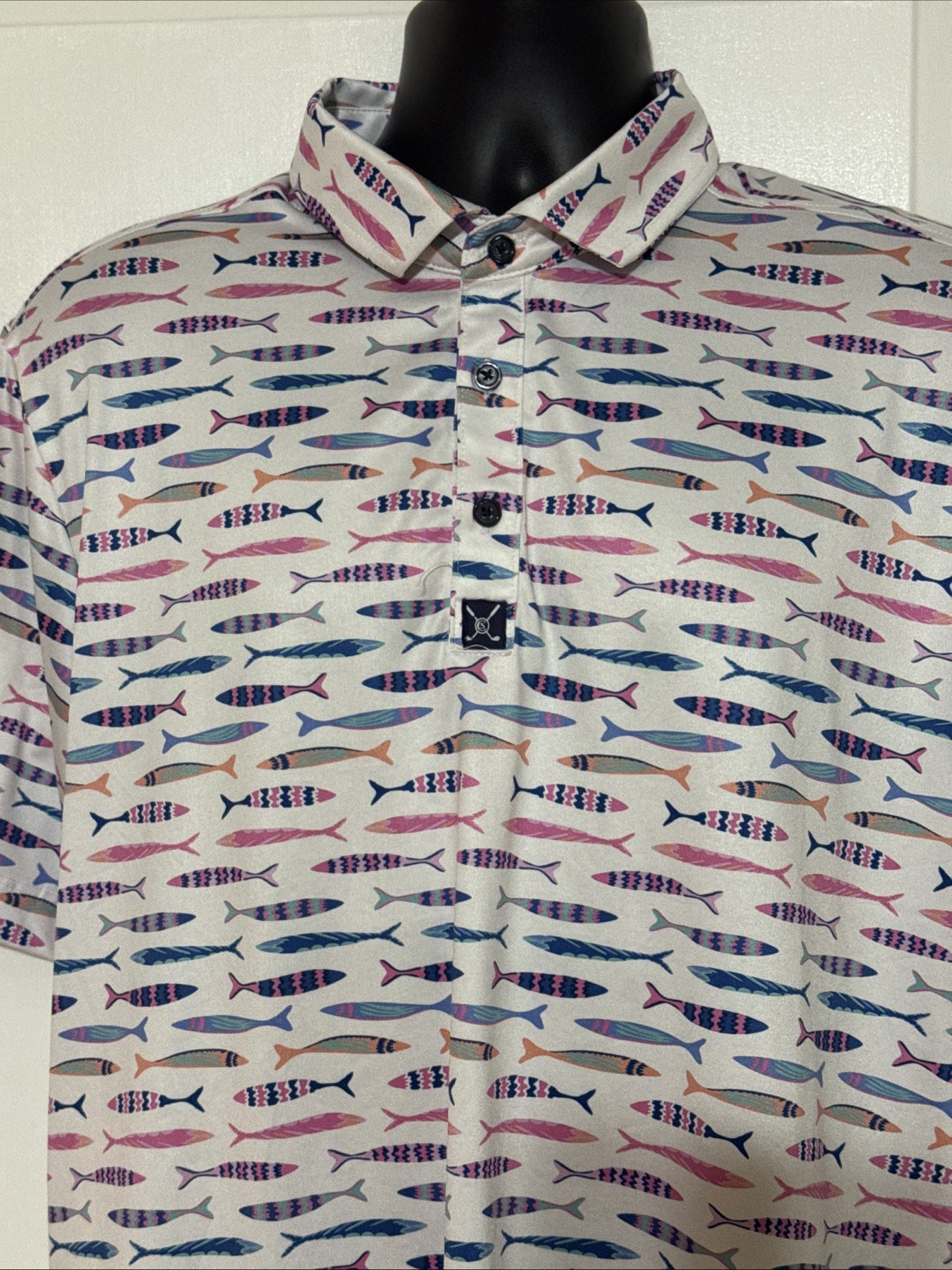 Con.struct Fish Pattern Golf Quick Dry Performanc… - image 2