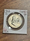 1952 D Franklin Silver Half Dollar BU Uncirculated MS++ US 50c Coin (Raw18129)