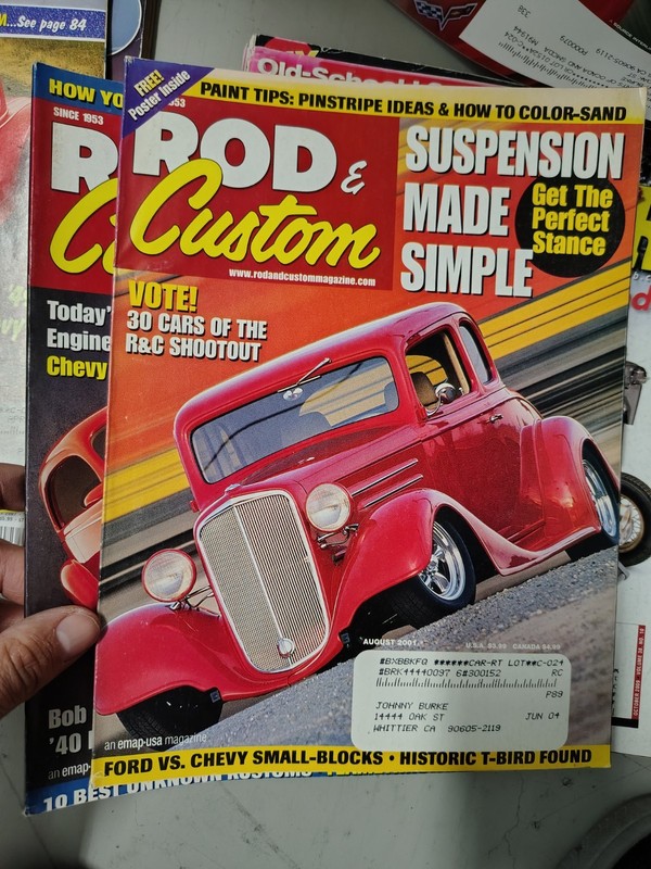 (3) ROd & CUSTOm - AUG, JUNE,  2001, MAR 02  - 30 CARS - VOTE FROM - SUSPEN SIMP
