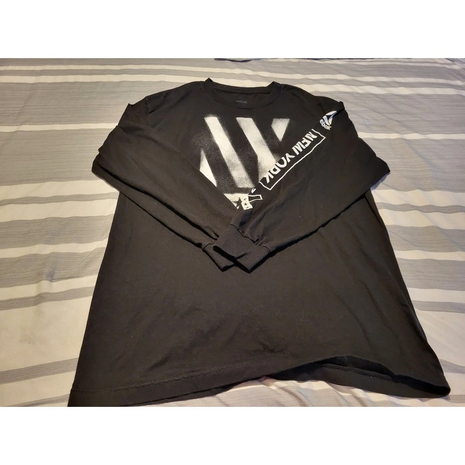 Camisa Reebok UFC New York Manga Larga - Talla L, Camiseta Negra Gráfica Foto 2 de 4