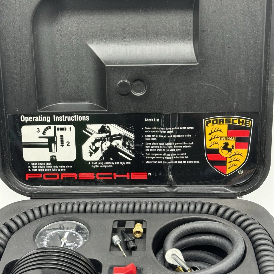 INFLADOR DE NEUMÁTICOS Inter Compresor Porsche 911 Original de Fábrica Bomba de Aire Rueda de Repuesto Foto 3 de 4