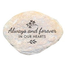 GiftsForYouNow Always and Forever in Our Hearts Memorial Stone Garden 12x9 Resin