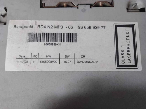 9665893977 Sistema Audio/Radio Cd para PEUGEOT 407 ST Sport 127466 - Imagen 4 de 10