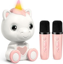 Mini Karaoke Machine for Kids - Unicorn Portable Bluetooth Speakers with Pink