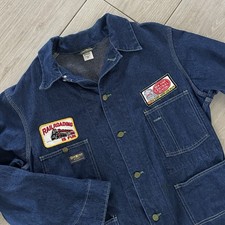 Vtg OshKosh B'Gosh Denim Chore Jacket 42R USA Union Made Sanforized Train Work