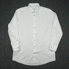 Eton Shirt Mens Large 16.5 White Long Sleeve Contemporary Fit Formal