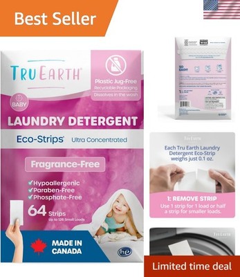 64 Count Hypoallergenic Baby Laundry Detergent Sheets - Fragrance Free Care