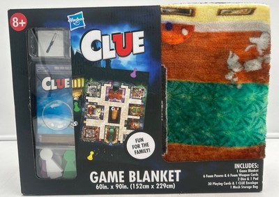 Clue Game Blanket 60'' x 90'' with Game Pieces Hasbro Brand New