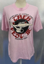 Screen Stars Best T-Shirt Adults Sz L Pink Star Trek Fest Captain Kirk Iowa VTG
