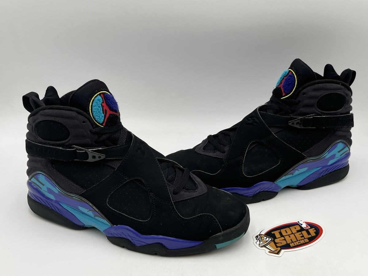 Nike Air Jordan Retro 8 Aqua 2007 OG Size 10.5 Authentic Black Basketball Used | eBay
