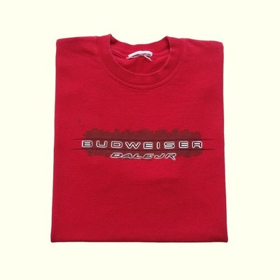 BUDWEISER VTG Y2K 90s DALE JR NASCAR RACING RED GRAPHIC RED GRAPHIC T SHIRT SZ L