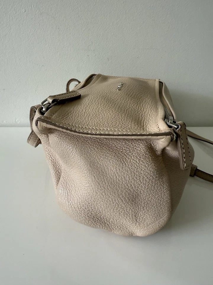 Givenchy мини Pandora кожаный маленький через плечо Дамская сумка сумка, кремовый - Изображение 4 из 4