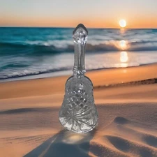 Vintage Crystal Classic Cut Dinner Bell W/Clapper Clear