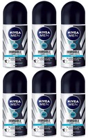 6X Nivea Invisible Black & White Fresh Anti-Transpirant Deodorant Roll On Men