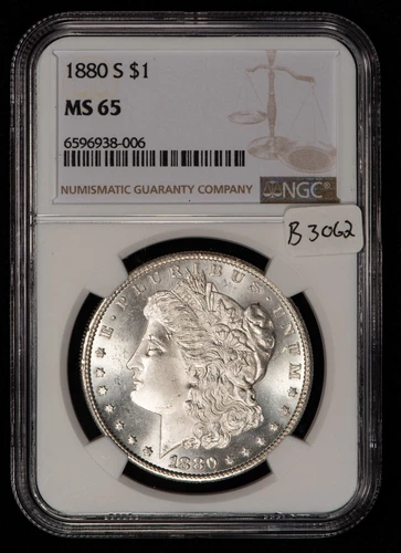 1880/9-S $1 Morgan Silver Dollar - Hot 50 VAM-11 Overdate - NGC MS 65 - B3062