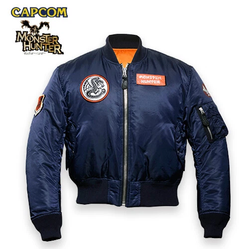 Monster Hunter MA-1 for PATCH Jacket Blue Capcom Japan Limited image 1