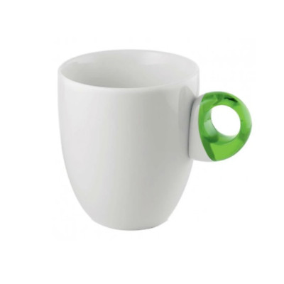 GUZZINI Everyday Mug with Handle - Acid Green, Porcelain & Plastic