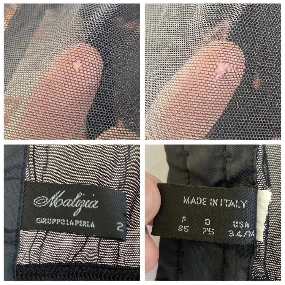 La Perla Vintage Brillante Hoja de Oro Rosa Corsé Bustier Top Talla 34 Foto 4 de 4