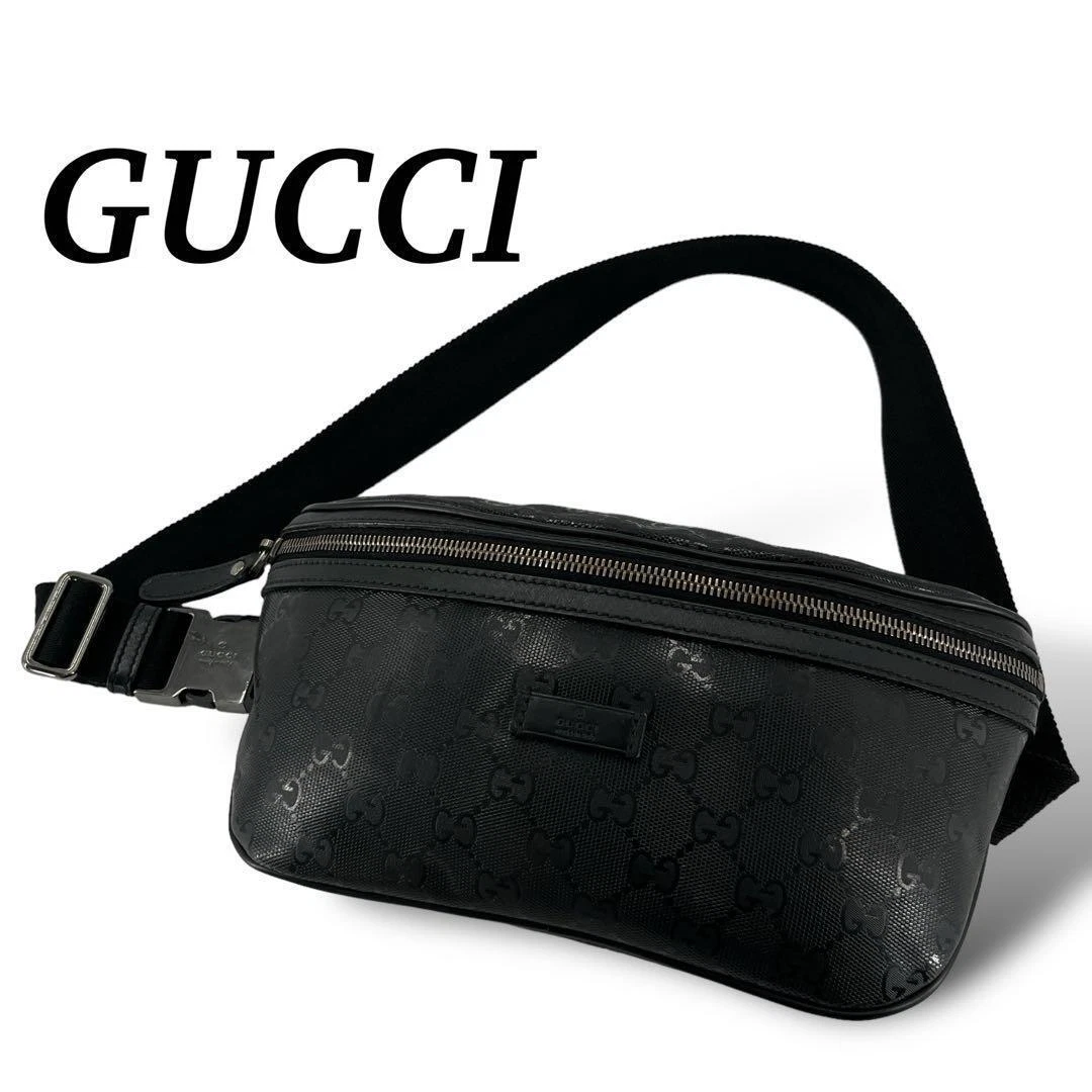 GUCCI GG noir taille pochette sac fesses bandoulière ceinture pack femmes 233269 520981