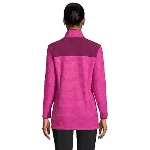 Lands' End Womens Verbena Grid Fleece Full Zip Vest Women's Plus 2X - Image 2 of 2