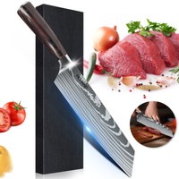 "8\" Santoku Messer Edelstahl Ultra Scharfes Kochmesser KüChenmesser Santokumesser"