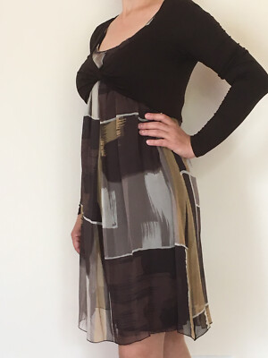 MARELLA group MAX MARA MAXMARA silk + viscose dress IT42 UK10 F38 D36 NWT
