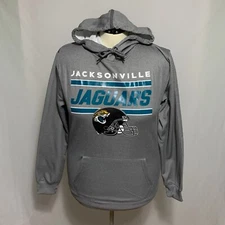 NFL Team Apparel Pullover Hoodie Jacksonville Jaguars Pocket Gray Men Women L