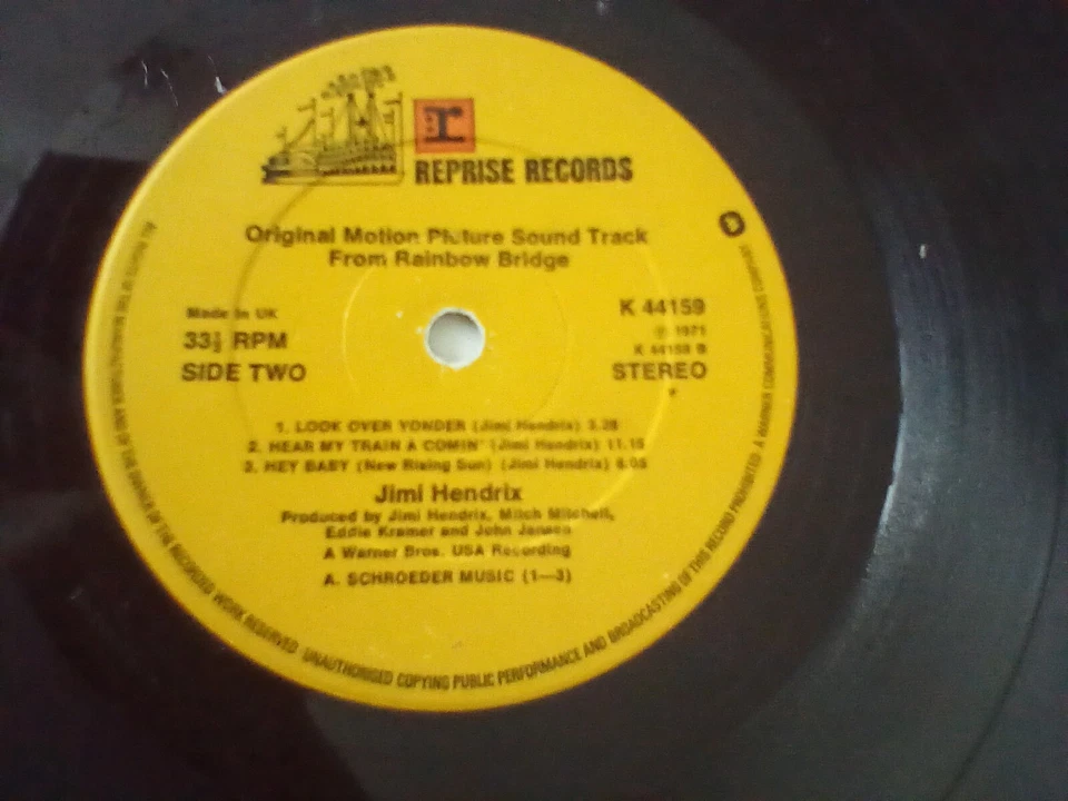 Jimi Hendrix Rainbow Bridge 1971 LP Vinyl Album Reprise Records scratches cover - Image 2 of 3
