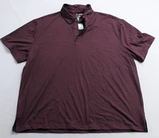 01.Algo Men's Arrieta Microstripe Performance Polo EJ2 Burgundy Size 2XL