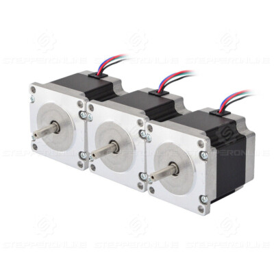 STEPPERONLINE 3PCS Nema 23 Stepper Motor 170oz.in 2.8A φ6.35mm Shaft L=56mm CNC