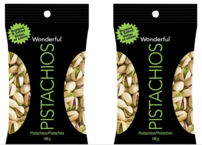 2 Wonderful Pistachios In-Shell Roasted and Salted Nuts TOTAL 9.8 Ounce ...