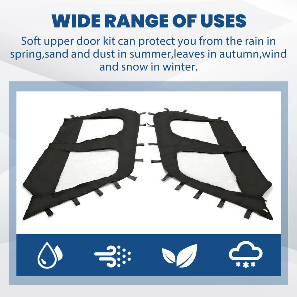 Juego de cerramientos de cabina de puertas blandas para modelos UTV Kawasaki Teryx4 2012-2022 de 4 asientos Foto 4 de 4